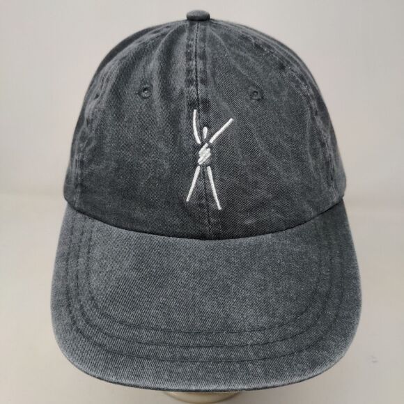 ZKAPZ Men's Slideback Hat Gray OSFA Embroidered Stick Figure Waving Logo - Picture 3 of 11